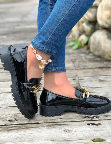 Mocasini SHEIN, negru Negru