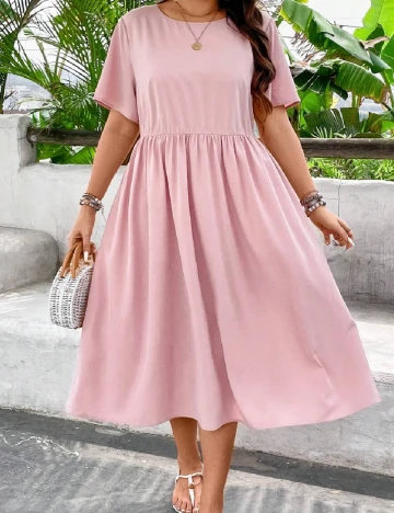 Rochie medie SHEIN CURVE, roz pudra