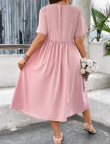 Rochie medie SHEIN CURVE, roz pudra