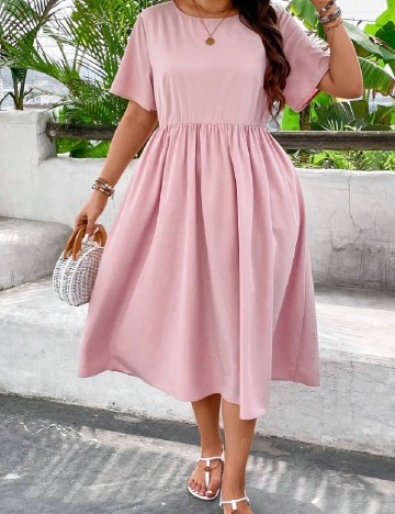 Rochie medie SHEIN CURVE, roz pudra