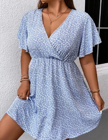 Rochie scurta SHEIN CURVE, albastru