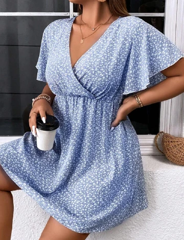 Rochie scurta SHEIN CURVE, albastru