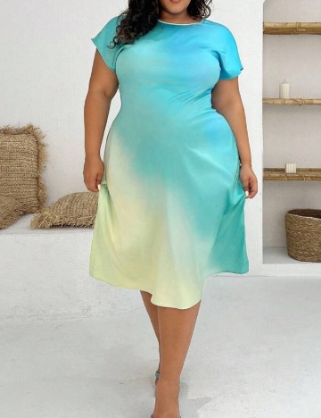 Rochie medie SHEIN CURVE, albastru