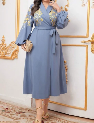 Rochie medie SHEIN CURVE, albastru