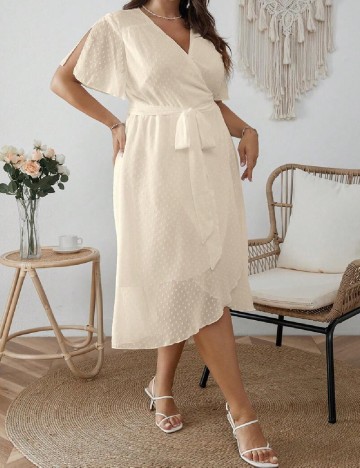 Rochie medie SHEIN CURVE, crem