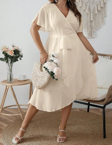Rochie medie SHEIN CURVE, crem