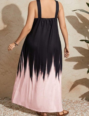 Rochie lunga SHEIN CURVE, negru/roz