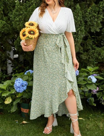 Rochie lunga SHEIN CURVE, verde