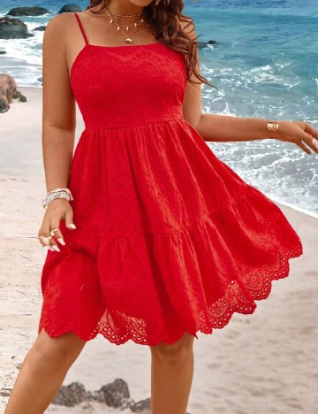 Rochie scurta SHEIN CURVE, rosu