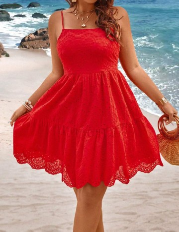 Rochie scurta SHEIN CURVE, rosu