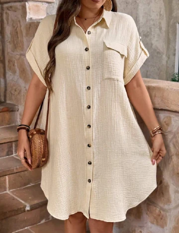 Rochie scurta SHEIN CURVE, crem