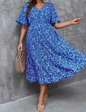 Rochie medie SHEIN CURVE, albastru