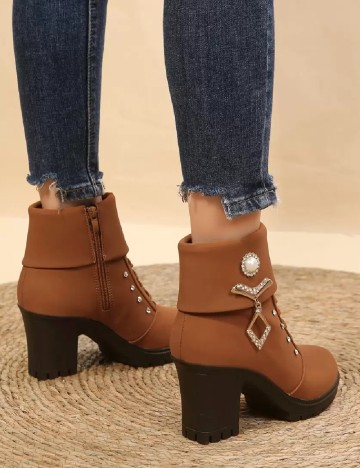 Botine SHEIN, maro