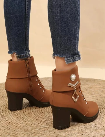 Botine SHEIN, maro