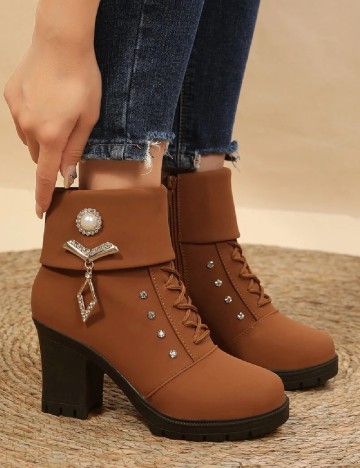 Botine SHEIN, maro
