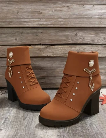 Botine SHEIN, maro