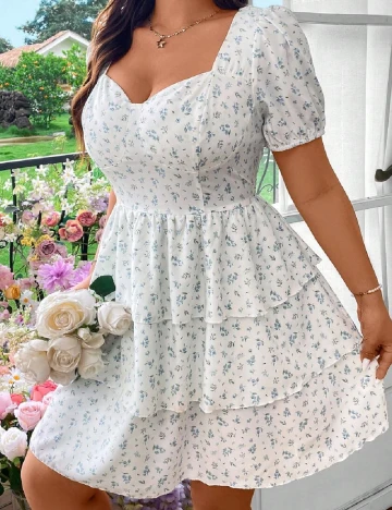 Rochie scurta SHEIN CURVE, alb