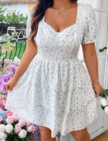 Rochie scurta SHEIN CURVE, alb