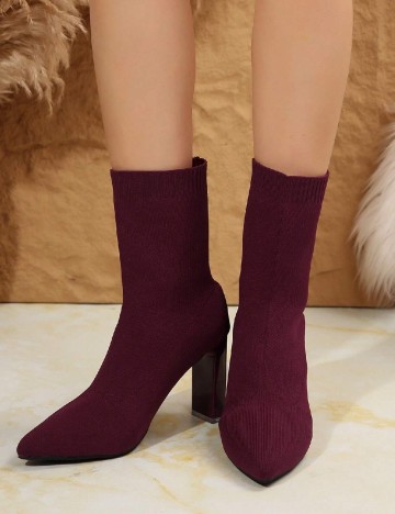 Botine SHEIN, burgundy