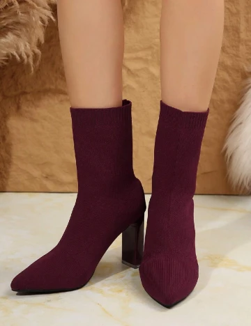 Botine SHEIN, burgundy
