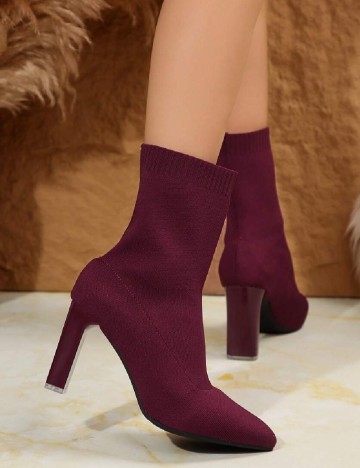 Botine SHEIN, burgundy