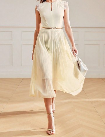 Rochie medie MOTF, ecru