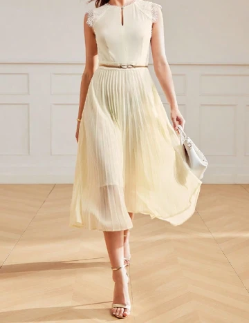 Rochie medie MOTF, ecru