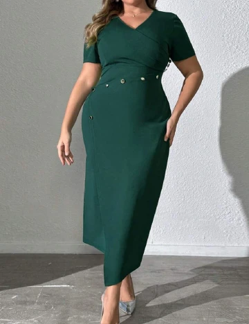 Rochie medie SHEIN CURVE, verde