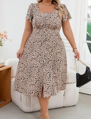 Rochie medie SHEIN CURVE, crem