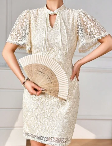 Rochie scurta SHEIN, crem