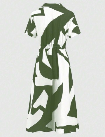 Rochie medie SHEIN, verde/alb