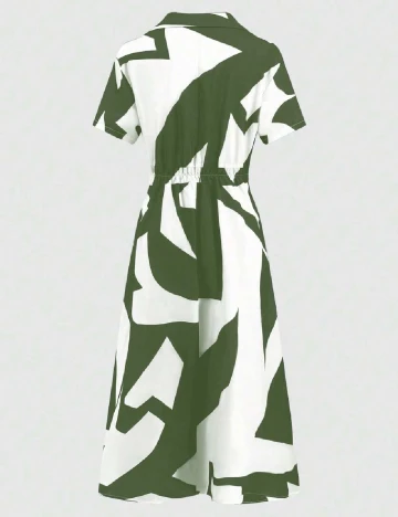 Rochie medie SHEIN, verde/alb