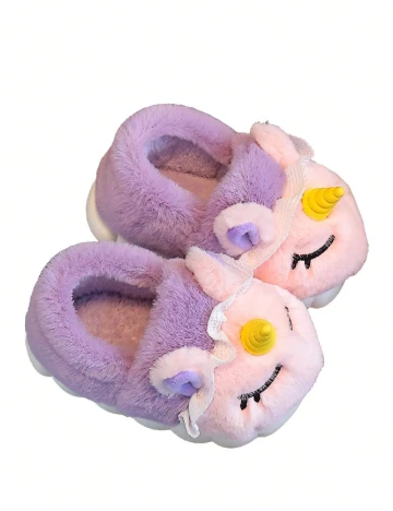 Papuci de Casa Shein Kids, roz/mov Mov