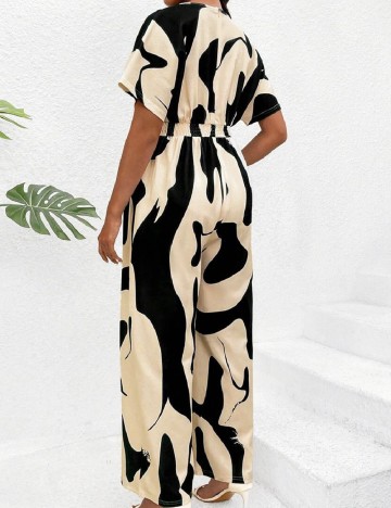 Salopeta SHEIN Maternity, crem/negru
