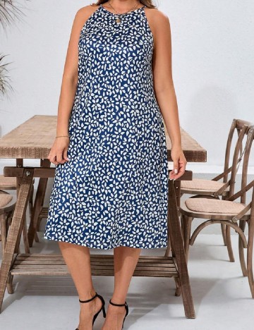 Rochie medie SHEIN CURVE, albastru