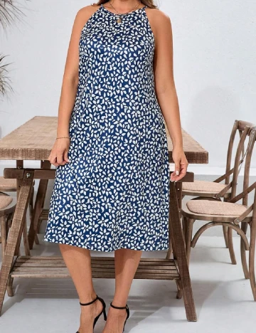 Rochie medie SHEIN CURVE, albastru