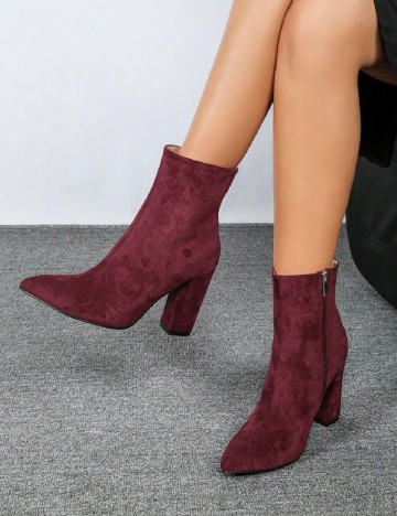 
						Botine SHEIN, visiniu