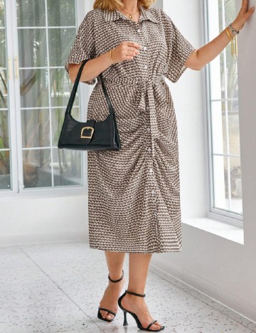 Rochie medie SHEIN CURVE, maro