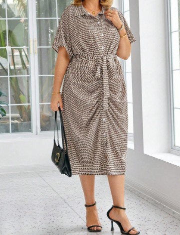 Rochie medie SHEIN CURVE, maro