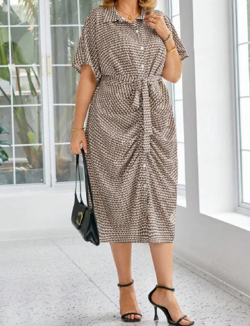 Rochie medie SHEIN CURVE, maro