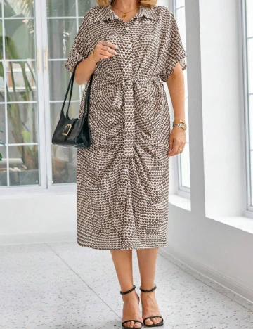 Rochie medie SHEIN CURVE, maro