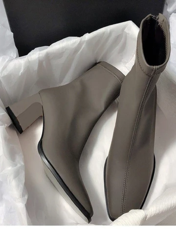 Botine SHEIN, verde inchis