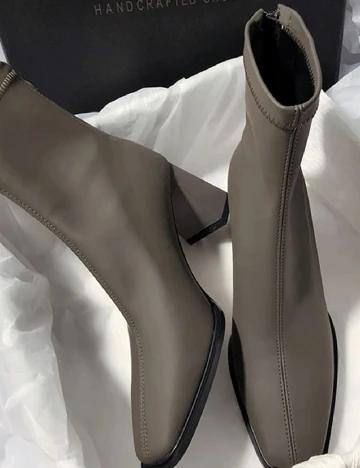 Botine SHEIN, verde inchis