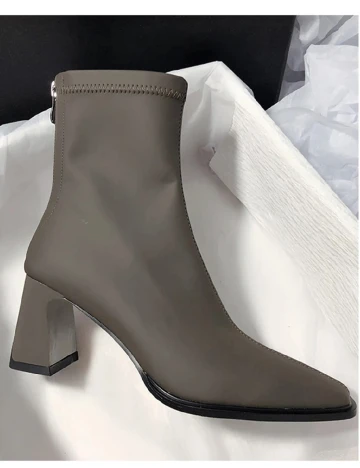 Botine SHEIN, verde inchis