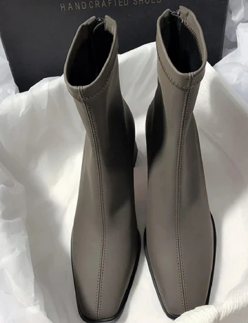 Botine SHEIN, verde inchis