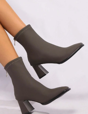 Botine SHEIN, verde inchis