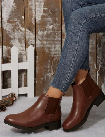 Botine SHEIN, maro