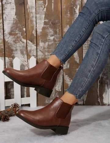 Botine SHEIN, maro