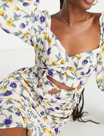 Rochie scurta Lashes of London, floral print