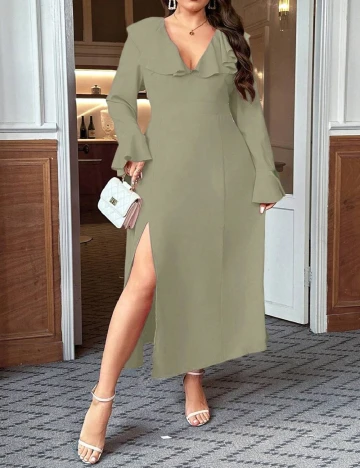 Rochie medie SHEIN CURVE, verde